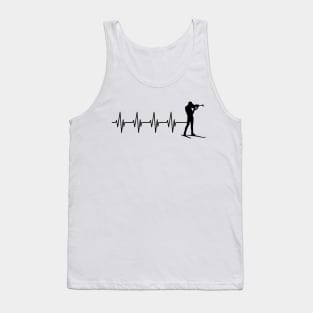 Cross country skiing heartbeat Tank Top